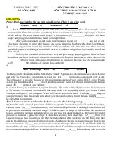 Đề cương ôn tập Học kì 1 Tiếng Anh 10 năm 2024–2025 trường THPT A Túc (Quảng Trị)